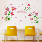 Flipkart SmartBuy 152 cm Wall Stickers Pink Pea Flower for Study Room Self Adhesive Sticker