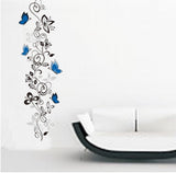 Wall Stickers Large Size PVC Art Decoration Removable Blue Butterfly Black Cane for Wedding Room Home Decals Mural Restaurant Bedroom Sitting Room Sofa TV Background by Kamay' size 50x70cm  ncs013