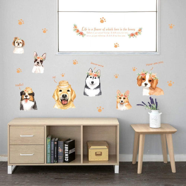 Sk7162 Hand-Print Dog Wall Sticker