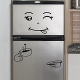 Cute Fridge Wall Sticker, Sunglasses Smile Fridge Sticker, Cute Sticker Fridge Happy Delicious Face Kitchen Fridge Wall Refrigerator Pvc Stickers Art Wall Decal Home Decor size 3x60 dz0250