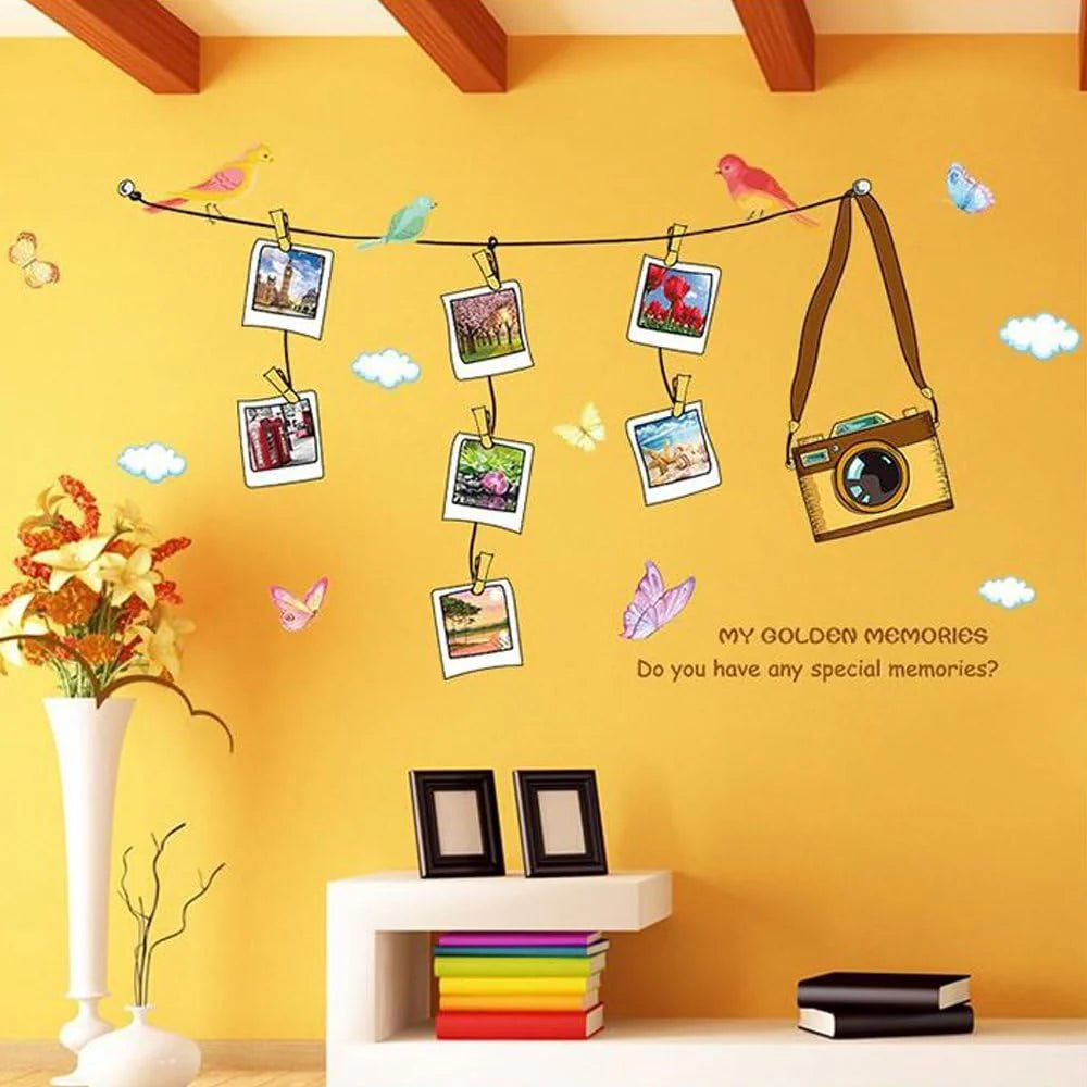 Solimo Wall Sticker for Living Room (Travel Photo Gallery, Ideal Size on Wall, 180 cm X 100 cm), PVC Vinyl abc1050
