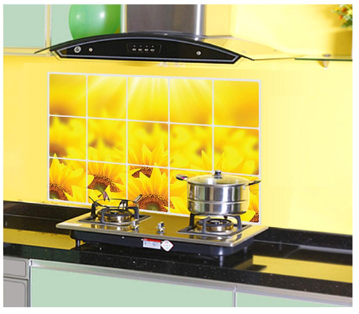 Kitchen Oil Proof Wall Sticker Heat Resistant Waterproof Self Adhesive Backsplash Cover for Kitchen Wall Protection