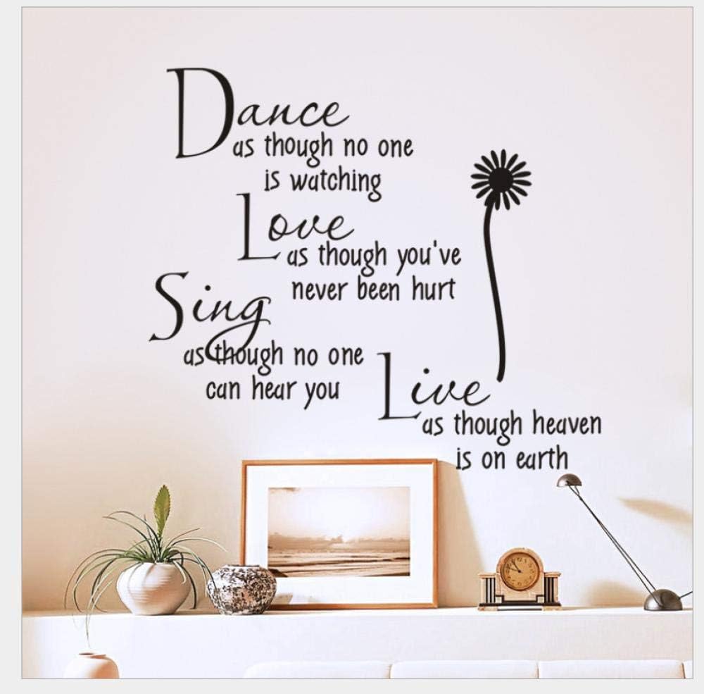 DM35 0028 Wall Stickers Dance Daisy Living Room Proverbs Wall Sticker English Poem 27*70CM