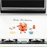 3D Color Wall Stickers Series 1- Kitchen Gad Hegemany, Cute Chef Pig, size 30x90cm nc0038