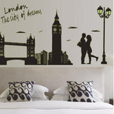 WALLSTICKER LONDON THE CITY GLOW IN THE DARK BRIDGE ABQ9603