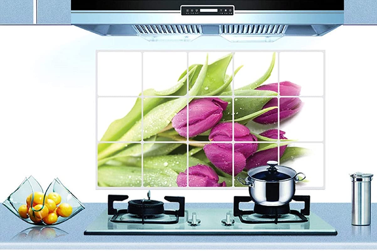 Kitchen Oil Proof Wall Sticker Heat Resistant Waterproof Self Adhesive Backsplash Cover for Kitchen Wall Protection
