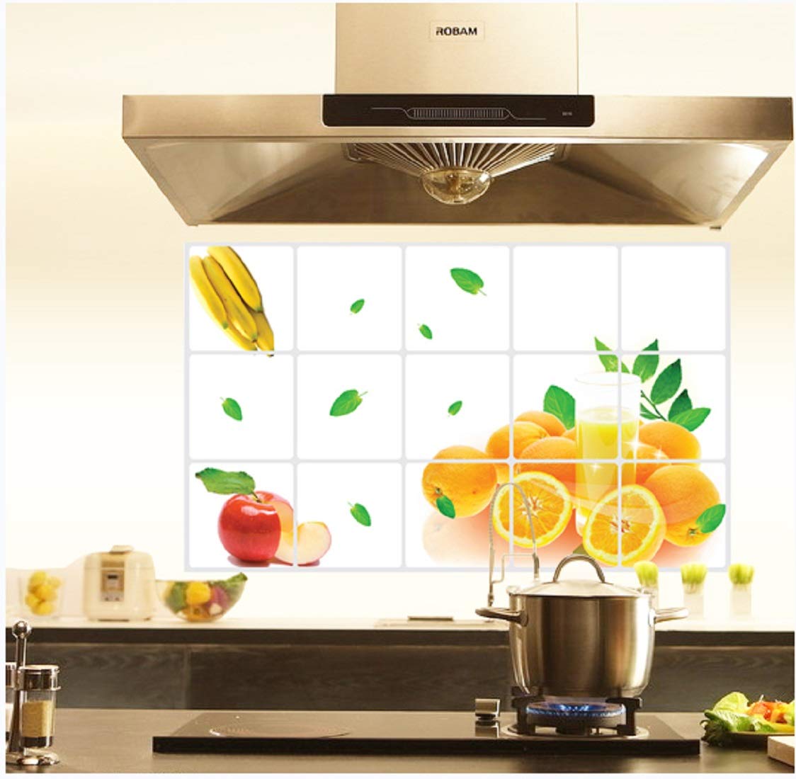 Kitchen Oil Proof Wall Sticker Heat Resistant Waterproof Self Adhesive Backsplash Cover for Kitchen Wall Protection
