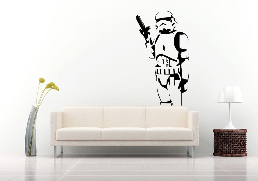 Stormtrooper Wall Sticker Star Wars Legendary Wall Decal Art Mural Men's Room Wall Sticker  size 20x60 nc1039