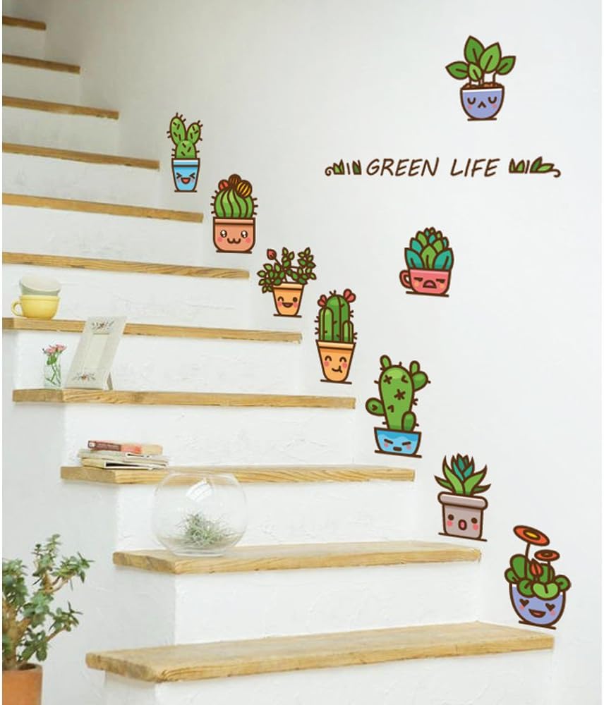 Removable PVC Wall Stickers Cute Emoji Pot Home Decor for Baby Boy Girl Kids Bedroom Kitchen  size 50x70 sk7115