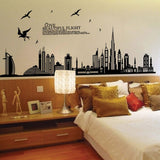 Dubai Buildings Wall Sticker Black Architectural Wall Paper PVC Removeable Wall Art Decor – Online Shopping Pakistan, Nail Art in Pakistan, Wall Stickers