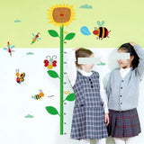 Measuring Ruler for Hanging on the Wall, Height Chart for Children, Sunflower, Measuring Chart for Children's Size Growth, Wall Art Stickers for Children's Room, Nursery Background, Removable size 50x70 sk7059