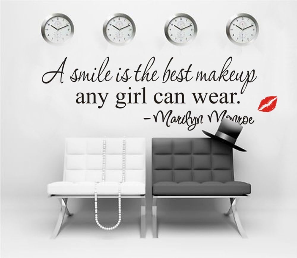 https://brunei.desertcart.com/products/51512188-zooarts-smile-best-make-up-beauty-girls-quote-wall-decal size 25x60 dz002