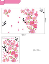 Decals Design 'Flowers and Magpie Birds Flying' Wall Sticker  size 60x90 df5089