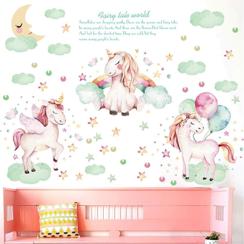 Decorazione Principessa Sognante Unicorno Camera Dei Bambini Ragazza Camera da Letto Adesivi Murali Caldi Sul Comodino size 50x70 sk7163