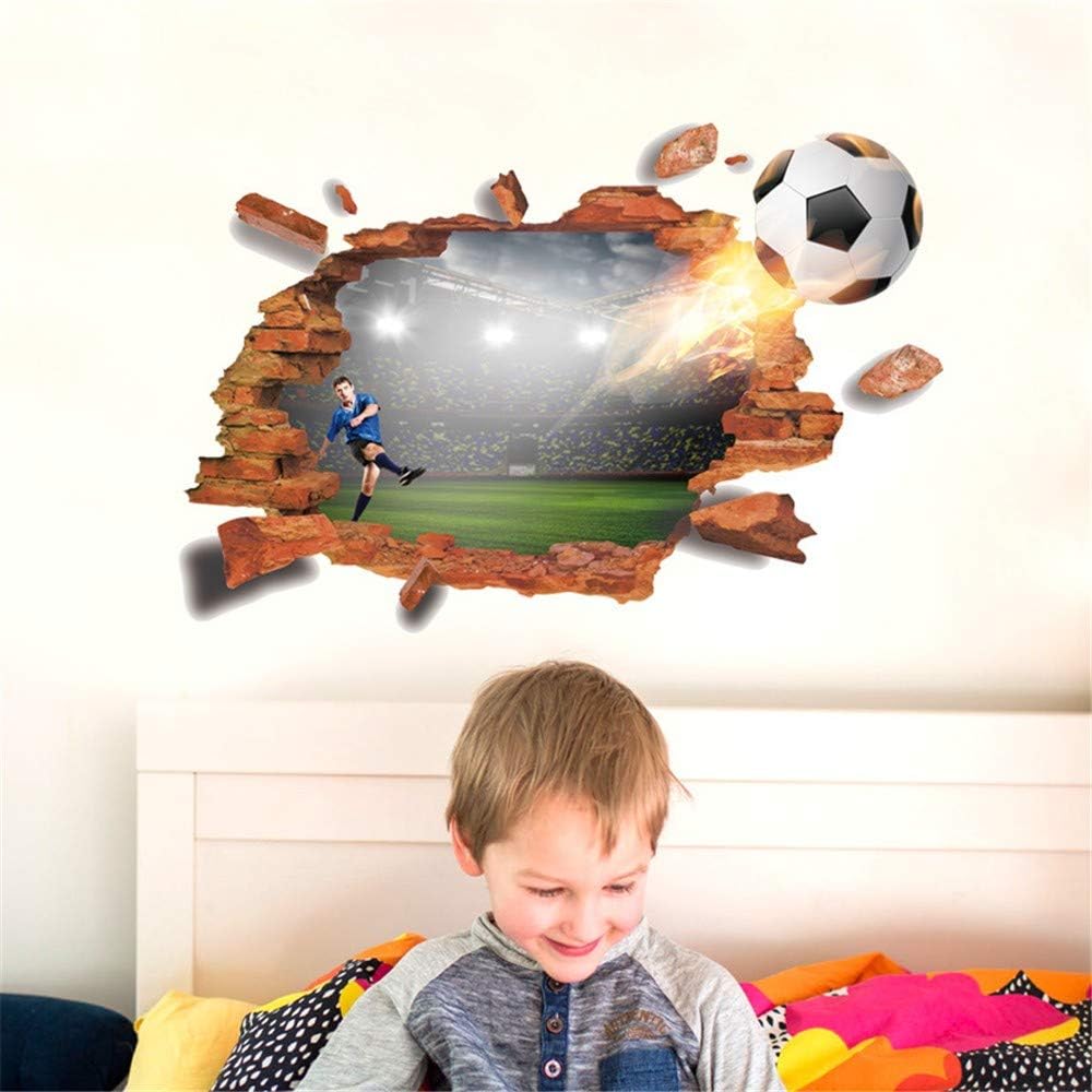 Sk9300 3D Football Broken The Wall Sticker
