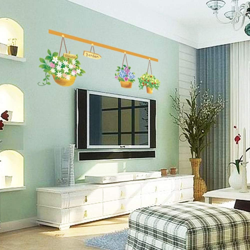 Wall Stickers Corridor Living Room Bedroom Background Wall Decoration Potted Flower Basket Flower Plant size 45x60 ay620