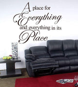 AWSN Inspirational motivational Lettering quotes Wall Decor for Women Boys Girls Kids Living Room bedroom Playroom Nursery Room Wall Stickers Decoration- A Place for Everything and Everything size 50x70 dm350029