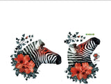 * Self Adhesive Wall Sticker Decorative DIY Decal Black Zebra Red Flower 3D Art Wall Stickers Bedroom Dining Living Room Wallpaper size 50x60