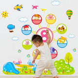 Wall stickers with butterfly and flower design, photo frames, height measurements, home decor, children's room decor, kitchen decor size 60x90 ay9251