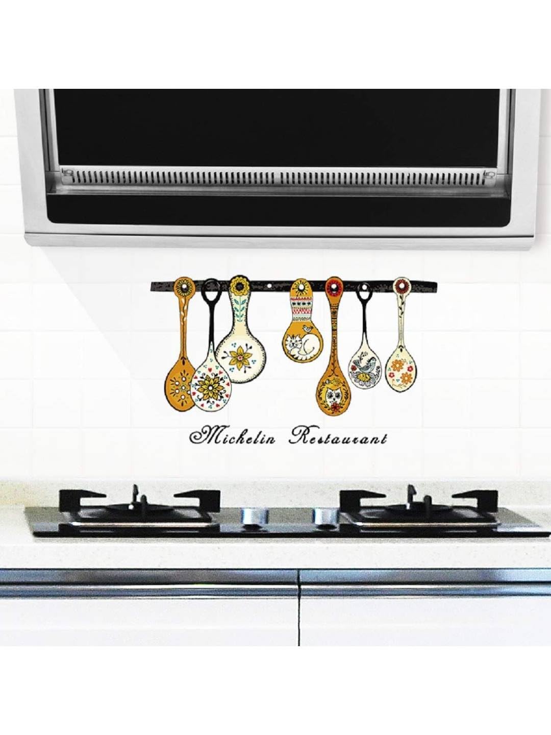 HEUREKA I Love The Kitchen Transparent Oil Proof Cooktop Tile Wall Sticker size 60x90 nc030