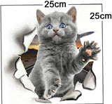 3D Cat Stickers Wall Decals Animal Light For Wall Fridge Toilet Room Bathroom size 20x20cm xp2011