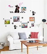 Cat Wall Stickers Cartoon Love Cat Photo Frame size 50x70 am7051