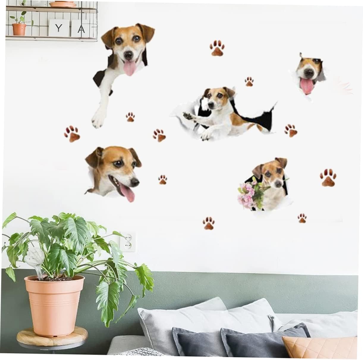 OSALADI Dog Wall Sticker Vinyl Removable Art for Living Home Decoration Wall Decals Wallpaper size 50x70 sk7117