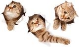 XH6215 3D Stickers Animals Large Cat Stickers Wall Cute Cat Wallpaper Art Decoration for Bedroom, Nursery, Toilet, Kitchen, Living Room, Boys and Girls
