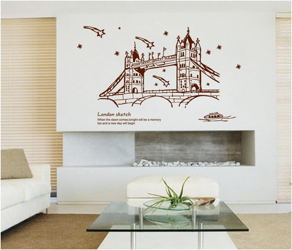 Pearl Metal Wall Sticker London Sketch AY-9137