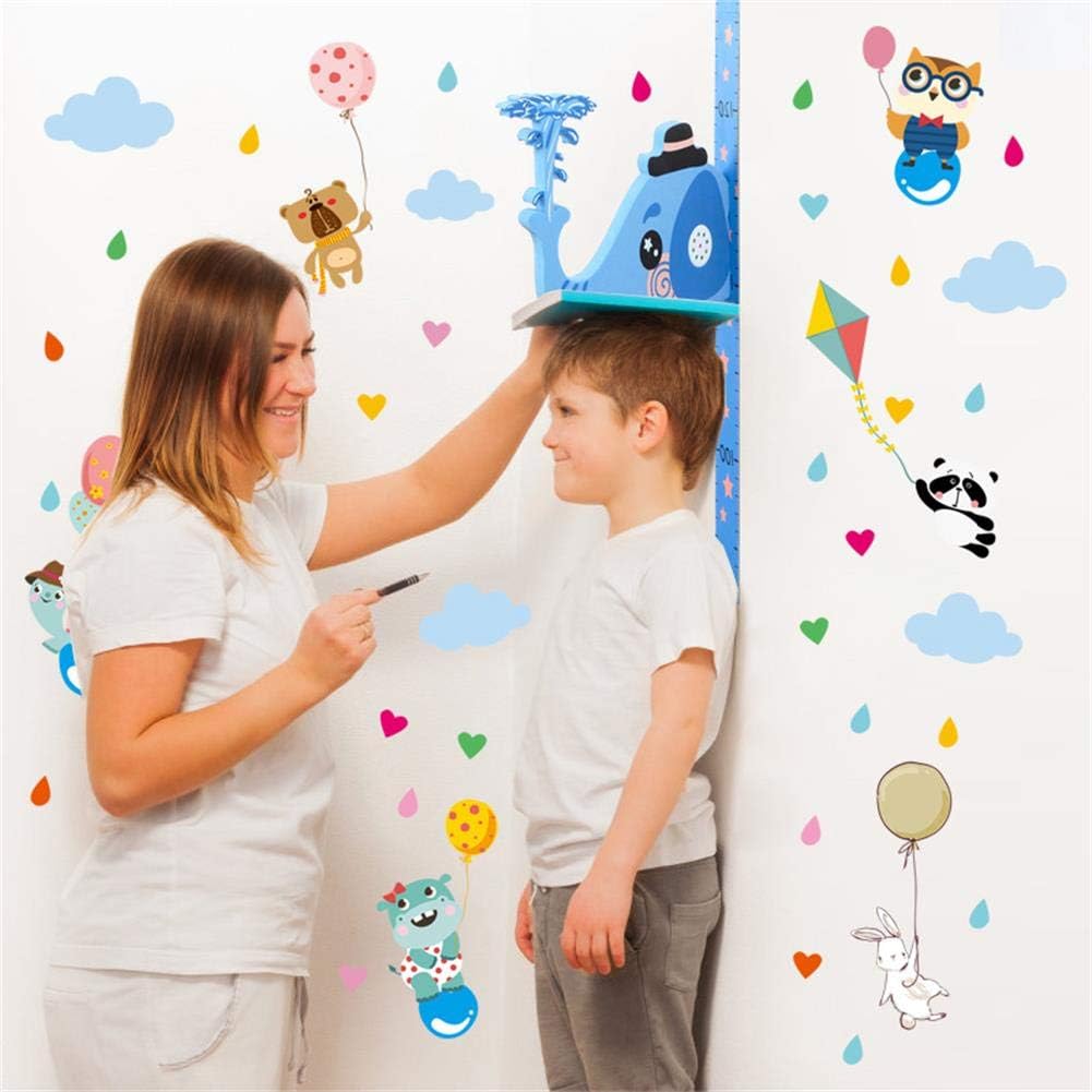 Tableau de Croissance des Enfants,En-Tête Amovible 3D EVA Elephant Enfants Hauteur Tableau Règle de la Taille Décoration Murale Amovible Autocullants Muraux de Dessins Animaux pour Chambre d'Enfants size 30x90 sk93002