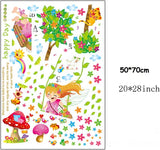 Fashionbeautybuy - Adhesivo decorativo para pared, diseño de flores de arco iris, para decoración del hogar, papel pintado de PVC, para sala de estar, adultos, adolescentes y niños size 50x70 ay7270
