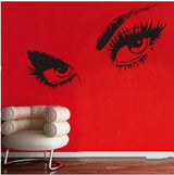 DIY Black Eye Wall Art Sticker Ladies' Eyes Eyelash Decals Home Decor size 35x35  nc111