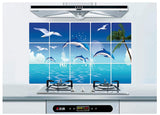 JAAMSO ROYALS Nature Blue Dolphine Wall Tiles Stickers Waterproof, Kitchen Stickers for Wall, Wall Sticker for Kitchen, Kitchen Sticker, Kitchen Tiles Wall Stickers size (75CM x 45CM) 3024