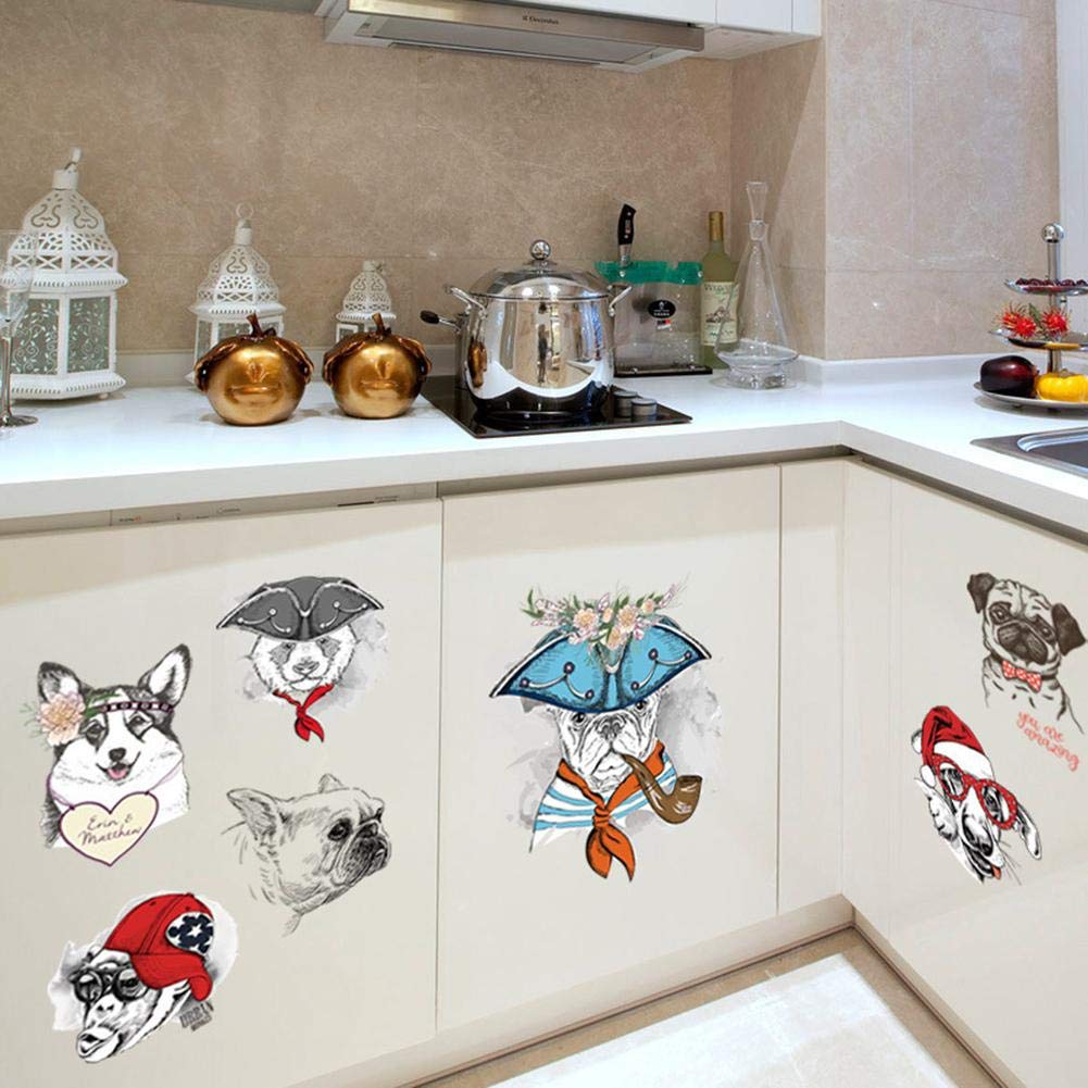 Cute Animals Cupboard Wall Stickers Home Refrigerator Bedroom Decal size50x70 sk7154