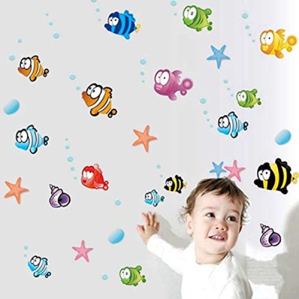 AY618 multicolour fish bathroom Wall Sticker JAAMSO ROYALS