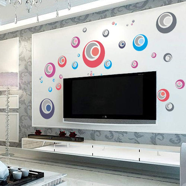 Creative Colorful Circles Wall Stickers Ay 1926