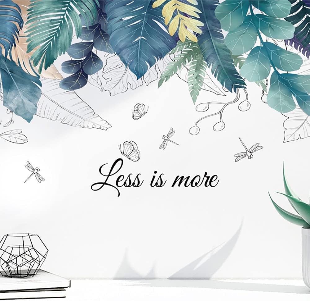 SENGTER Tropical Leaves Wall Decals Removable Jungle Green Palms Tree Plant Wall Stickers for Living Room Kids Room Bedroom Playroom Decor size 50x120 ht94012