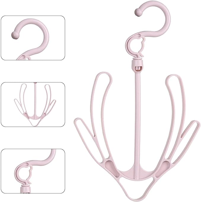 Shoe drying stand | Hanging Racks for Balcony, Cabinet, Cup Board | Hook Racks Organizer (Pink)