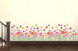 Decals Design 'Flowers Beautiful Daisy Waistline Skirting' Wall Sticker (PVC Vinyl, 60 cm x 90 cm), Multicolour