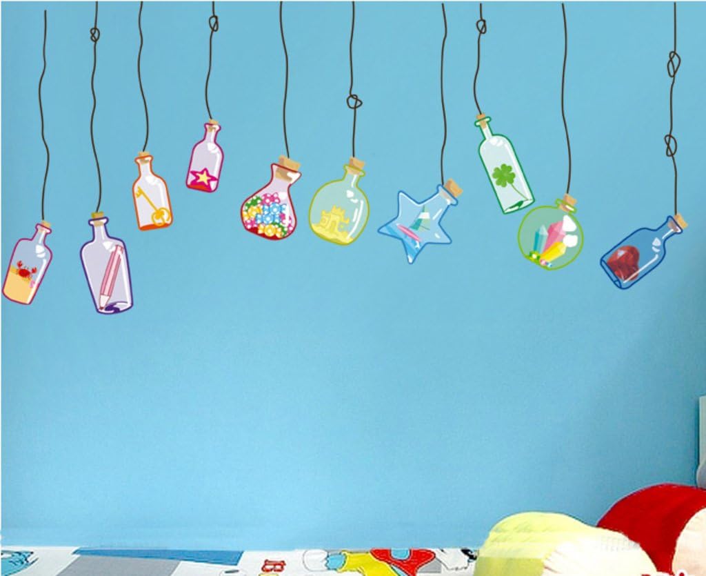 Decals Design 'Beautiful Wall Drift Bottles' Sticker (PVC Vinyl size 45 cm x 60 cm) ay919