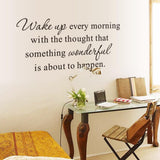 Inspirational “Wake Up Every Morning” Quotes Wall Art Stickers Motivational Words Letters Decorative Removable DIY Vinyl Wall Decals Living Room, Bedroom Mural size 30x60 nc1045  Wall Decor Sticker