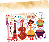 2 Unidades Papel De Parede Adesivo De Parede Para Casa Decoração Musical Decalques De Móveis Cartaz De Música Cartazes De Música Adesivos De Música Pegajoso Quarto Infantil size 50x70 sk7120