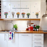 Q-T Sticker Potted Plant Living Room Bedroom Background Wall Plant Flower Wallpaper (Color size 50x70 sk7106