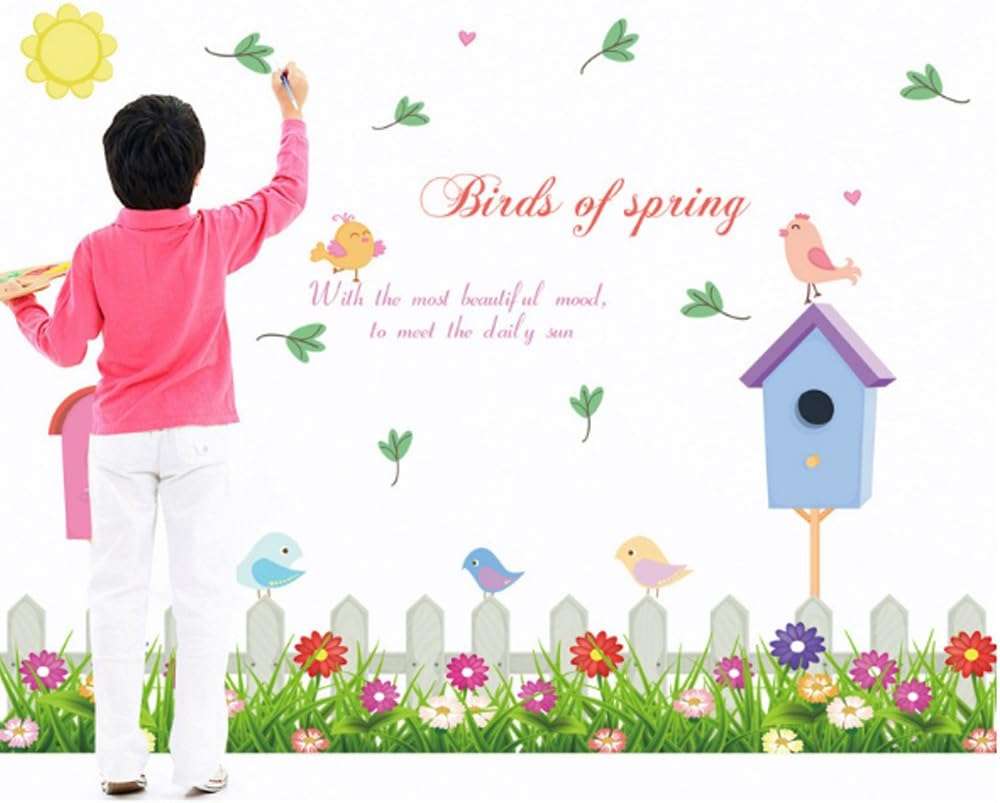 Cartoon Butterfly Flower Wall Stickers for Picture Frames Height Measurements Removable Wallpaper size 50x70 sk7008