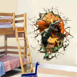 UYEDSR Wall Sticker lovely 3D hole cartoon movie boys fans love gifts Dinosaur room decal wall sticker home decoration
