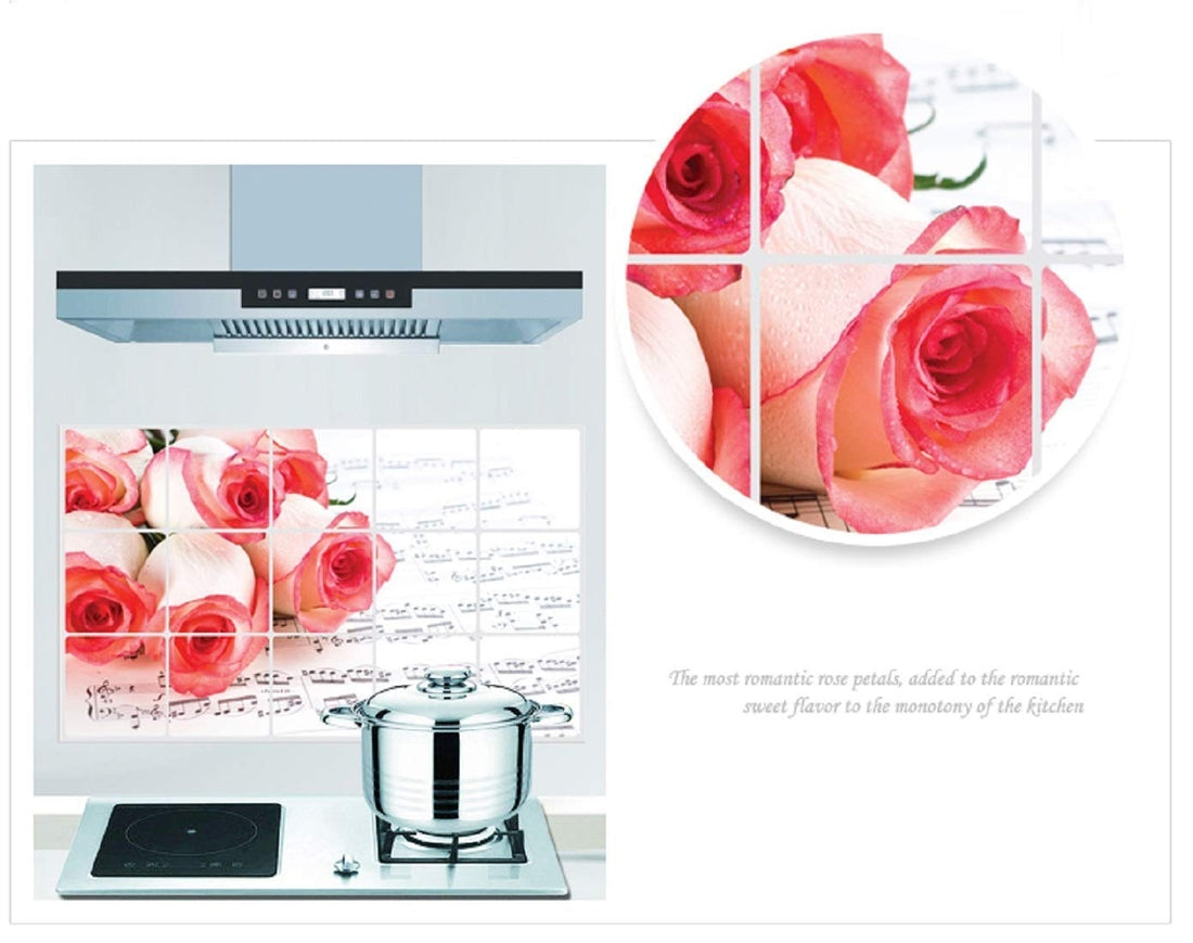 Kitchen Oil Proof Wall Sticker Heat Resistant Waterproof Self Adhesive Backsplash Cover for Kitchen Wall Protection