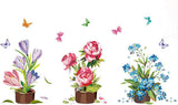 Various Colorful Flowers Tulip Peony Peel and Stick Removable Vinyl Wall Decals for Window Bedrooms Living Rooms Kids Rooms Nursery size 50x70 xls7105