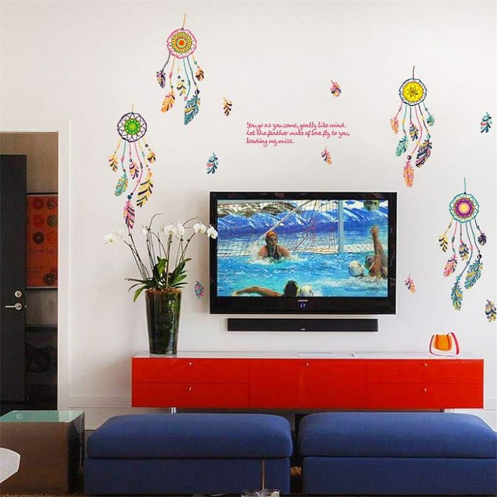 3D color wall stickers you go as you come, feather dream catcher, , waterproof sticker poster size  50*70 sk7021
