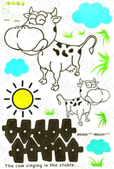 Sunny Vache – Stickers muraux Stickers pour Home D ¨ ¦ cor couleurs mixtes size 60x90 ay1923