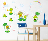 Fange DIY Removable Happy Frog Cartoon Art Mural Vinyl Waterproof Wall Stickers Kids Room Decor Nursery Decal Sticker Wallpaper  size 20x40cm  xy3016